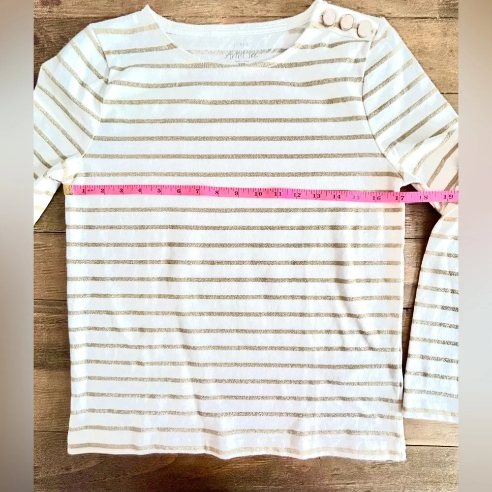 JCREW Artist Tee in Ivory and Gold stripes - Picture 5 of 10